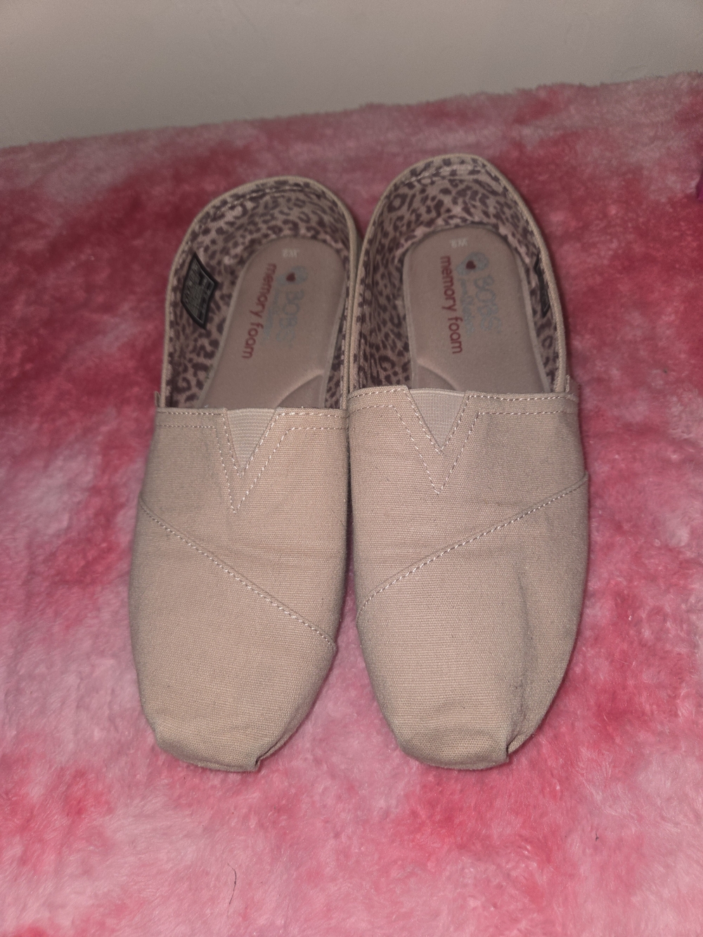 Skechers Slip-On Canvas Flats in Blush Pink